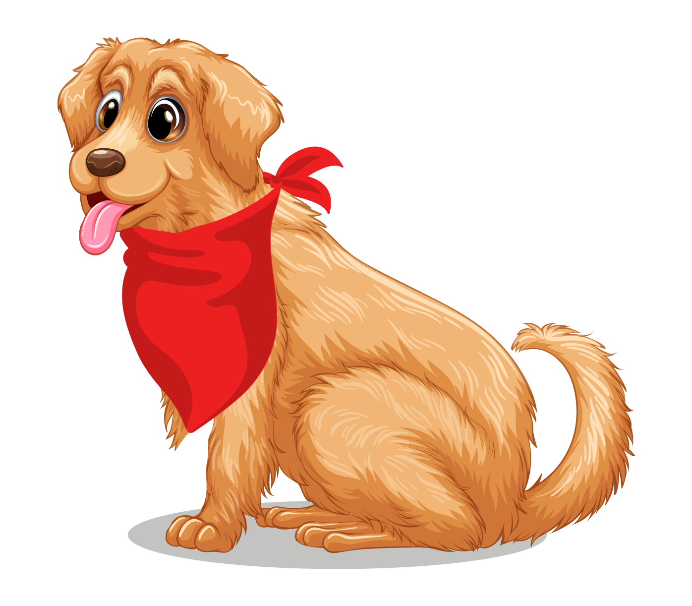 La Puppy ilustrada en el logo de Colitas Felices, con su bandana roja